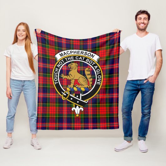 Clan MacPherson Modern Tartan Pset Fleece Deken (In situ)