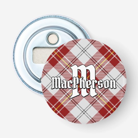 Clan MacPherson Rode Jurk Tartan Button Flesopener (Voorkant)