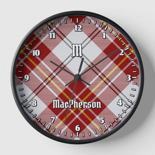 Clan MacPherson Rode jurk Tartan Grote klok (Voorkant)