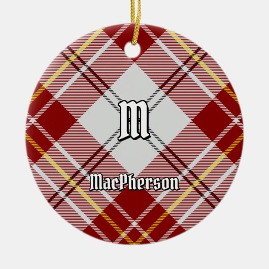 Clan MacPherson Rode Jurk Tartan Keramisch Ornamen Keramisch Ornament (Voorkant)