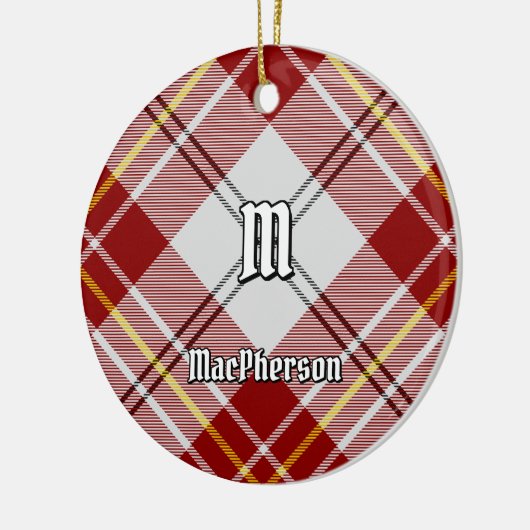 Clan MacPherson Rode Jurk Tartan Keramisch Ornamen Keramisch Ornament (Links)