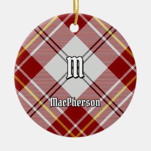 Clan MacPherson Rode Jurk Tartan Keramisch Ornamen Ornament