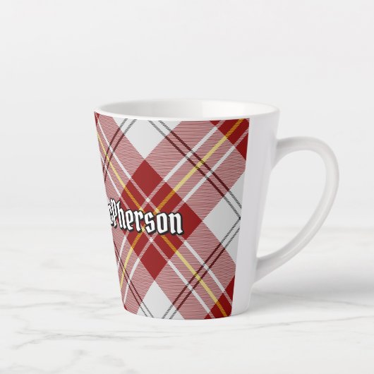 Clan MacPherson Rode Jurk Tartan Latte Mok (Rechts)