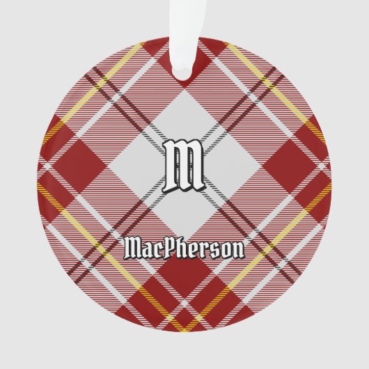 Clan MacPherson Rode Jurk Tartan Ornament (voorkant)