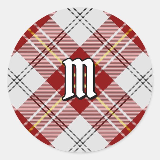 Clan MacPherson Rode Jurk Tartan Ronde Sticker (Voorkant)