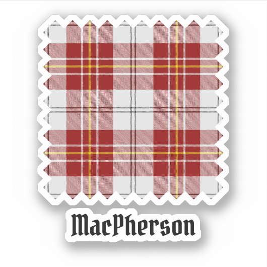 Clan MacPherson Rode Jurk Tartan Sticker (Voorkant)