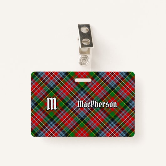Clan MacPherson Tartan Badge (Voorkant met clip)