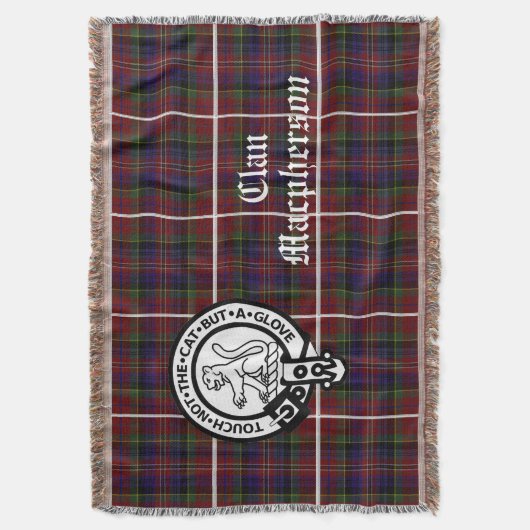 Clan Macpherson Tartan & Crest Deken (Voorkant Verticaal)