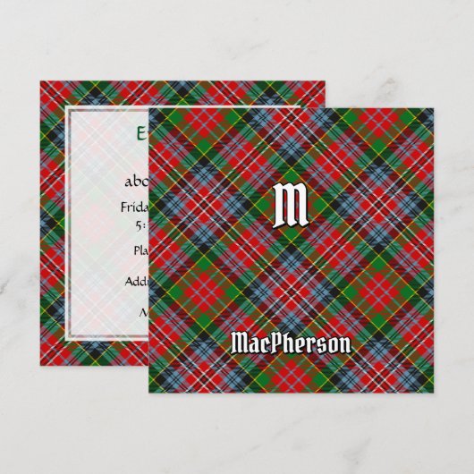 Clan MacPherson Tartan Kaart (Voorkant / Achterkant)