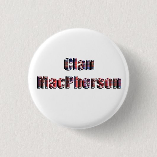 Clan MacPherson Tartan Logo, Ronde Button 3,2 Cm (Voorkant)