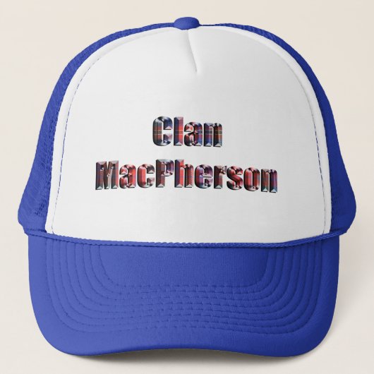 Clan MacPherson Tartan Logo, Trucker Pet (Voorkant)
