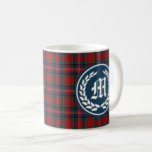 Clan MacPherson Tartan Monogram Koffiemok (Voorkant rechts)