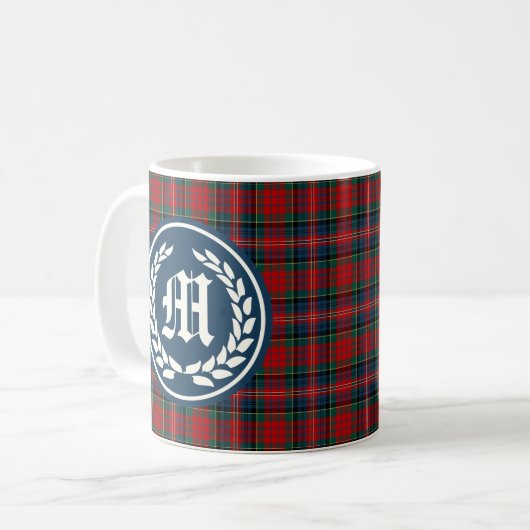 Clan MacPherson Tartan Monogram Koffiemok (Voorkant links)