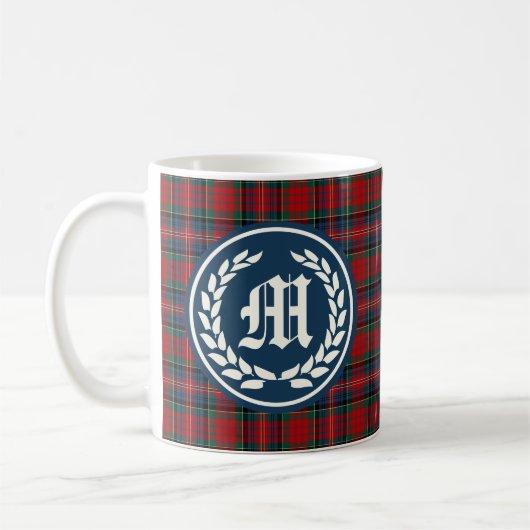 Clan MacPherson Tartan Monogram Koffiemok (Links)