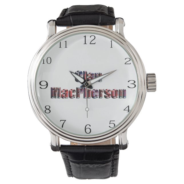 Clan Macpherson Tartan naam, kijk Horloge (Voorkant)