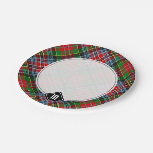 Clan MacPherson Tartan Papier Borden Papieren Bordje (Gekanteld)