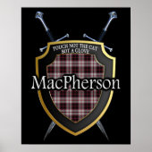 Clan MacPherson Tartan Scottish Shield & Swords Poster (Voorkant)