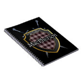 Clan MacPherson Tartan Shield & Swords Notitieboek (Rechterzijde)