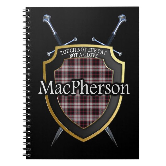 Clan MacPherson Tartan Shield & Swords Notitieboek (Voorkant)