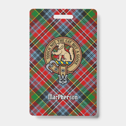 Clan MacPherson Wapen over Tartan Badge (Voorzijde)