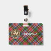 Clan MacPherson-wapenschild boven tartan Badge (Voorzijde met clip)