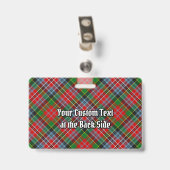 Clan MacPherson-wapenschild boven tartan Badge (Achterkant met clip)