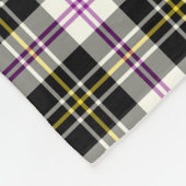 Clan MacPherson Zwart, Wit & Paarse Jurk Tartan Fleece Deken (Hoek)