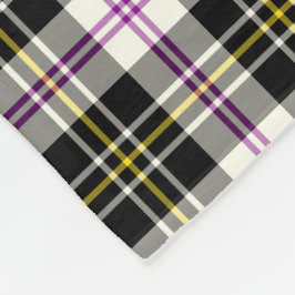 Clan MacPherson Zwart, Wit & Paarse Jurk Tartan Fleece Deken