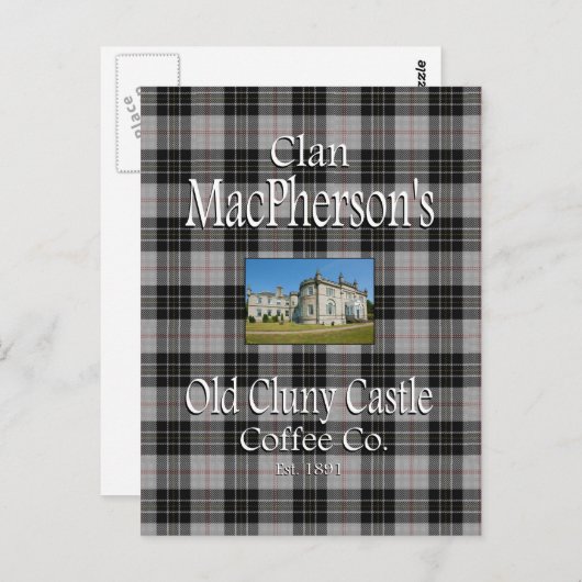 Clan MacPherson's Old Cluny Castle Coffee Co. Briefkaart (Voorkant / Achterkant)