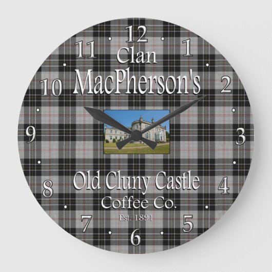 Clan MacPherson's Old Cluny Castle Coffee Co. Grote Klok (Voorkant)