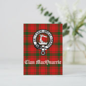 Clan MacQuarrie Tartan en Crest Briefkaart (Staand voorkant)