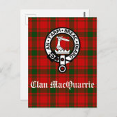 Clan MacQuarrie Tartan en Crest Briefkaart (Voorkant / Achterkant)