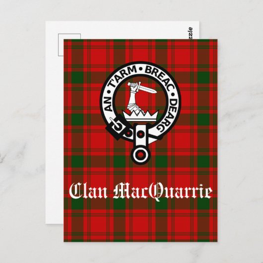 Clan MacQuarrie Tartan en Crest Briefkaart (Voorkant / Achterkant)