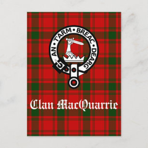 Clan MacQuarrie Tartan en Crest Briefkaart