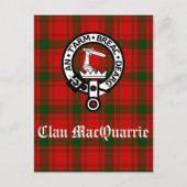 Clan MacQuarrie Tartan en Crest Briefkaart (Voorkant)