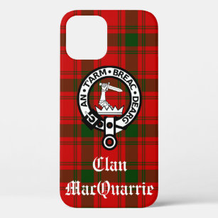 Clan MacQuarrie Tartan en Crest Case-Mate iPhone Case
