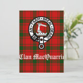 Clan MacQuarrie Tartan en Crest Greeting Kaart (Staand voorkant)