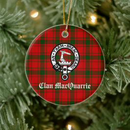 Clan MacQuarrie Tartan en Crest Keramisch Ornament