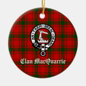 Clan MacQuarrie Tartan en Crest Keramisch Ornament (Voorkant)