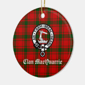 Clan MacQuarrie Tartan en Crest Keramisch Ornament (Links)