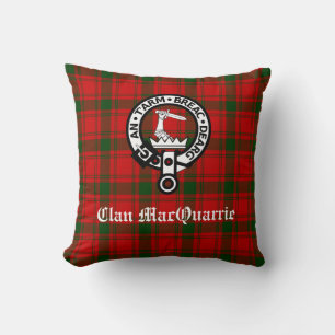 Clan MacQuarrie Tartan en Crest Kussen