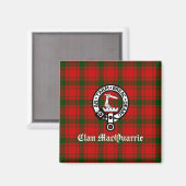 Clan MacQuarrie Tartan en Crest Magneet (Voorkant / Achterkant)