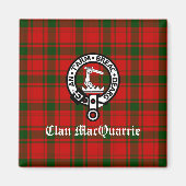Clan MacQuarrie Tartan en Crest Magneet (Voorkant)