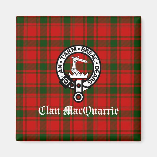Clan MacQuarrie Tartan en Crest Magneet (Voorkant)