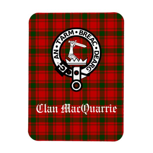 Clan MacQuarrie Tartan en Crest Magneet (Verticaal)