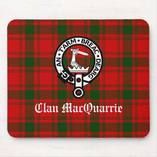 Clan MacQuarrie Tartan en Crest Muismat (Voorkant)