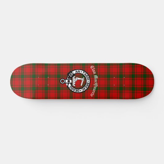 Clan MacQuarrie Tartan en Crest Persoonlijk Skateboard (Horizontaal)