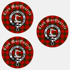 Clan MacQuarrie Tartan en Crest Round Labels