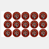 Clan MacQuarrie Tartan en Crest Round Labels (Vel)