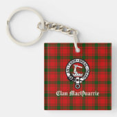 Clan MacQuarrie Tartan en Crest Sleutelhanger (voorkant)